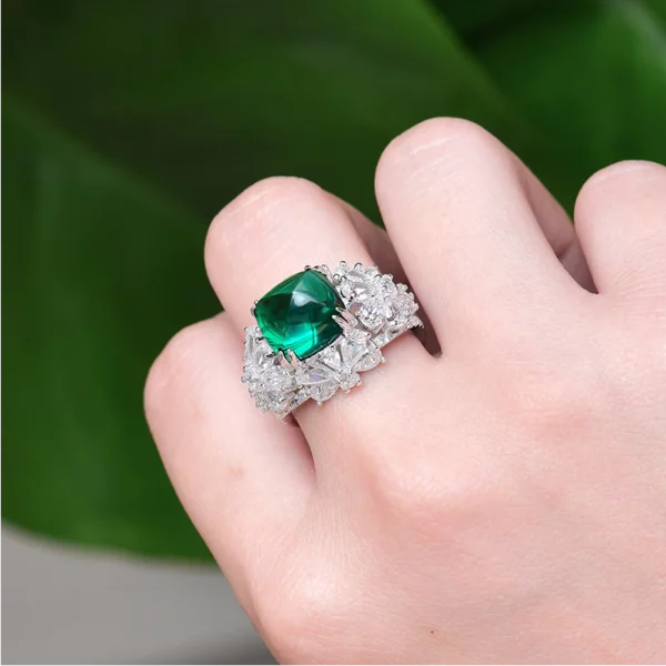 MysticAura™ LuckyAura Emerald Crystal S925 silver Ring