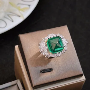 MysticAura™ LuckyAura Emerald Crystal S925 silver Ring