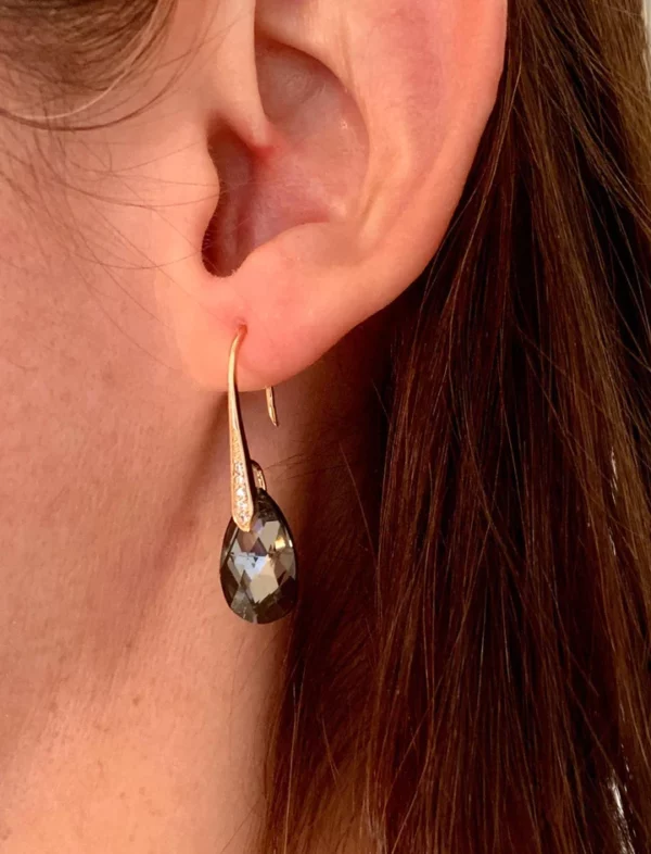 Quartz Stone Lymphatic Magnetic Therapy Earrings