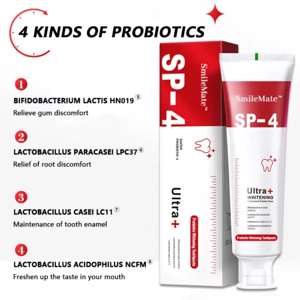 SmileMate™ SP-4TM Probiotic Whitening Toothpaste