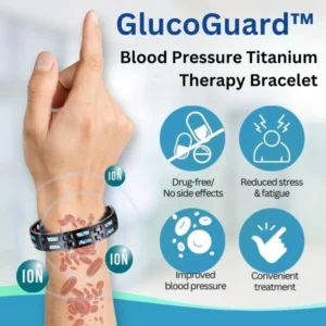 GlucoGuard™ Blood Pressure Titanium Therapy Bracelet