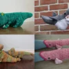 Knit Crocodile Socks and his friends