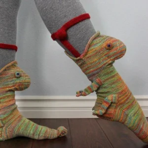 Knit Crocodile Socks and his friends