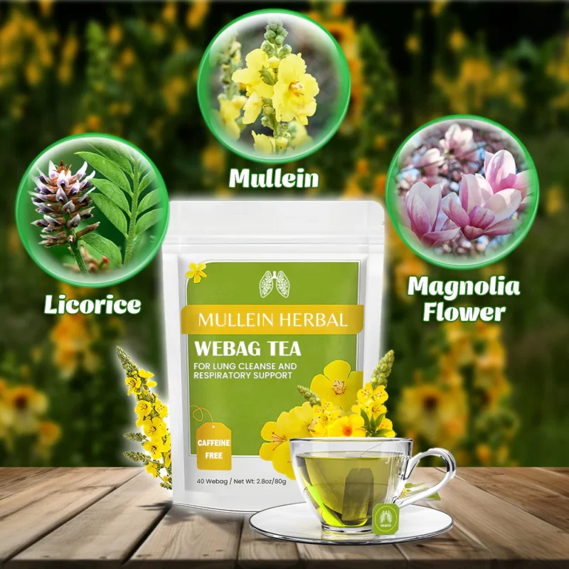 MULLEIN Herbal Webag Tea For Lung Cleanse And Respiratory Support