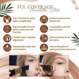 Zakdavi™️ Dual Action Full Coverage Foundation Stick