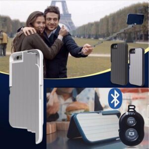 3 in 1 Aluminium Selfie Stick Case For iPhone