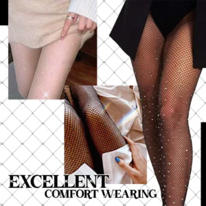 Rhinestone Glitter Fishnet Tights