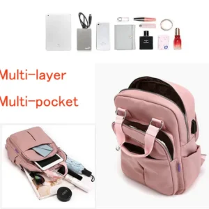 USB Charging Luggage Backpack Natural Waterproof Multi-Pocket