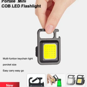 Seurico™ Portable Flashlight Keychain Mini LED Light Glare COB USB Charging