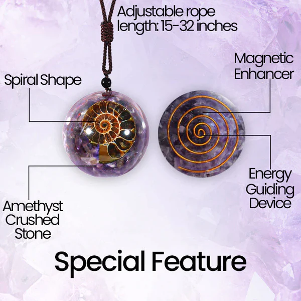 Fivfivgo™ Amethyst Spirale Energie Magnetische Anhänger