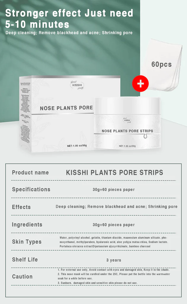 Kisshi™ Nose Plants Pore Strips