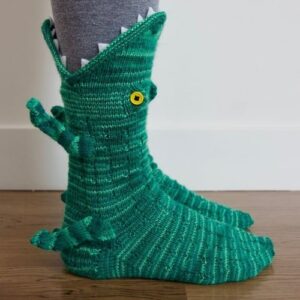 3D Knit Crocodile Socks