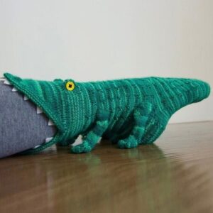 3D Knit Crocodile Socks