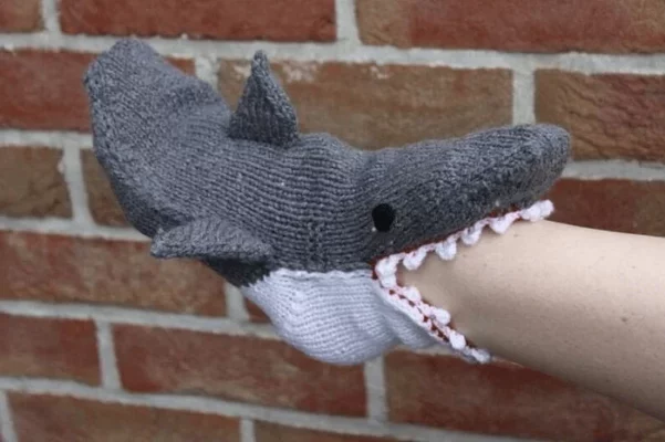 3D Knit Crocodile Socks