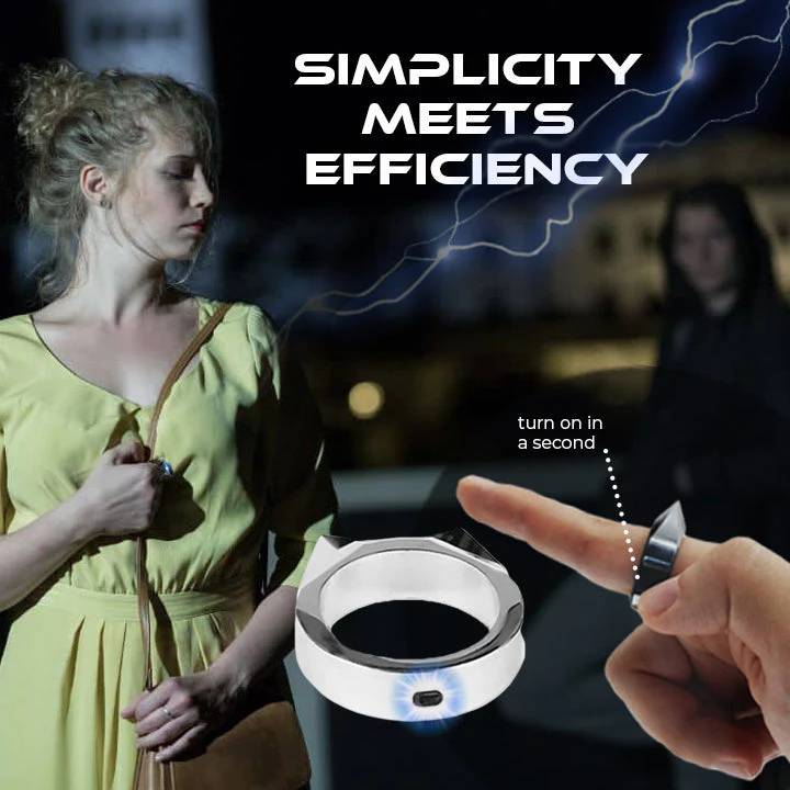 DEMOIO™ presents the 50,000,000 Volt Self-Defense Electroshock Ring