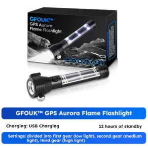 GFOUK™ GPS Aurora Flame Flashlight