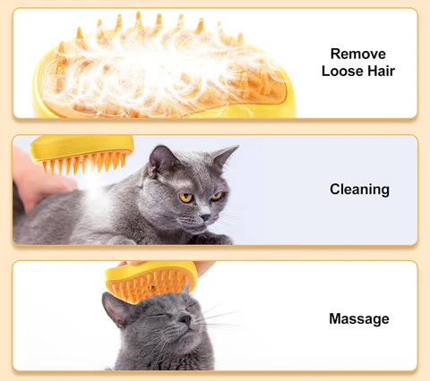 Pet Grooming Steam Brush
