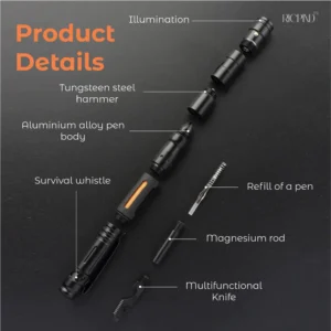 RICPIND Multifunctional Self-Defense LED Pen