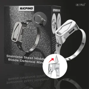 RICPIND Stainless Steel Hidden Blade Defence Ring