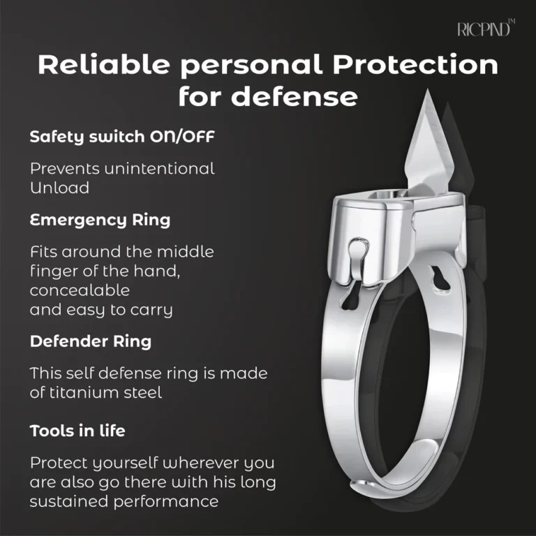 RICPIND Stainless Steel Hidden Blade Defence Ring