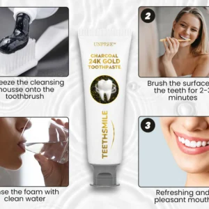 UNPREE™ Charcoal 24K Gold Whitening Toothpaste