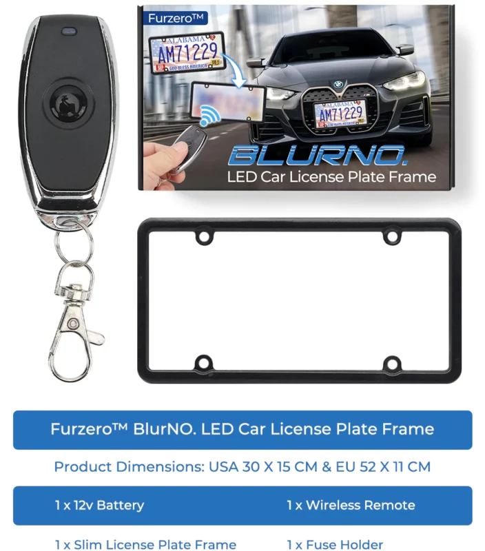 Furzero™ BlurNO. LED Car License Plate Frame