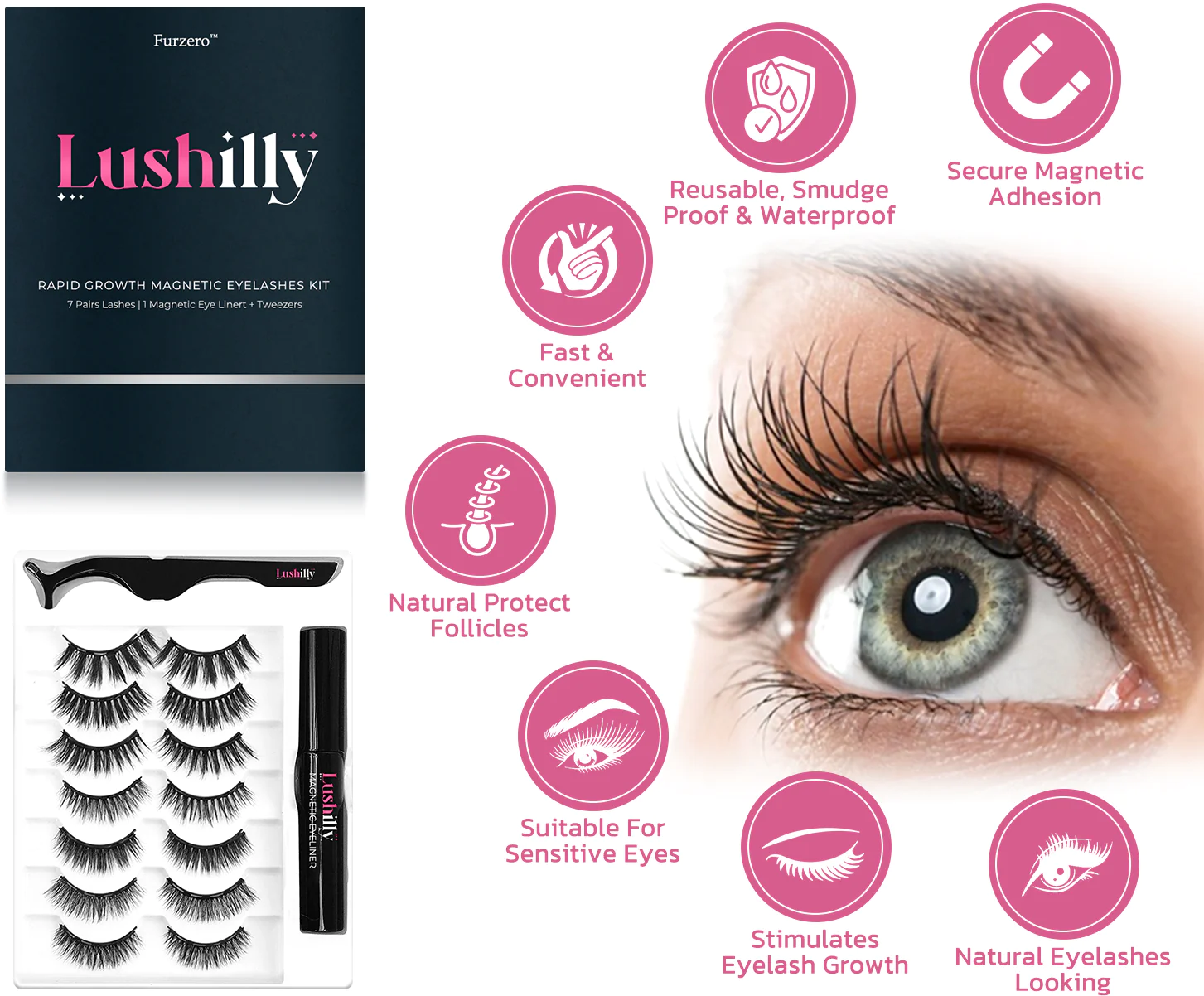 Furzero™ Lushilly Rapid Growth Magnetic Eyelashes Kit