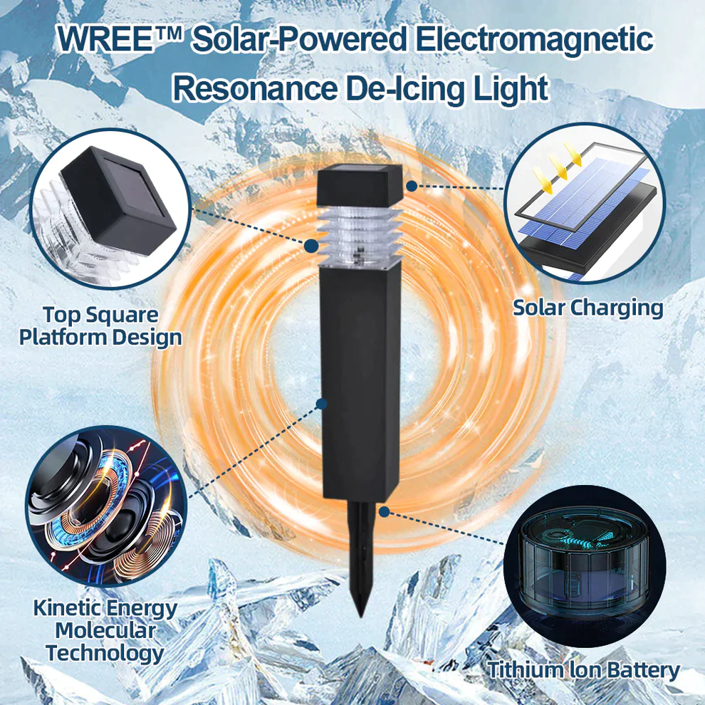 Solar-Powered Electromagnetic Resonance De-Icing Light - Zero Energy Consumption