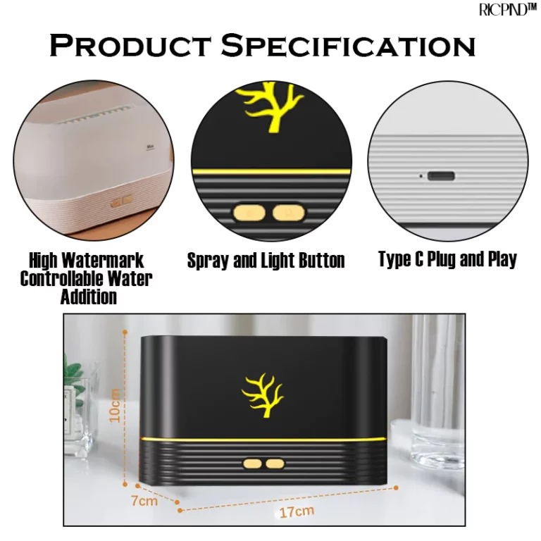 RICPIND Flame Aroma Ultrasonic Air Humidifier