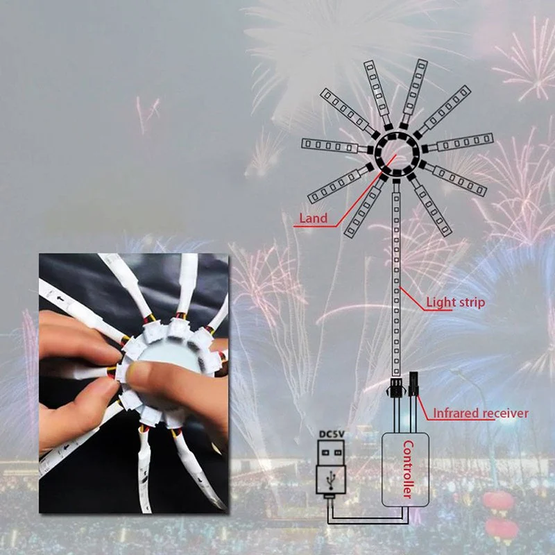 WiFi Bluetooth Smart Fireworks Led Light