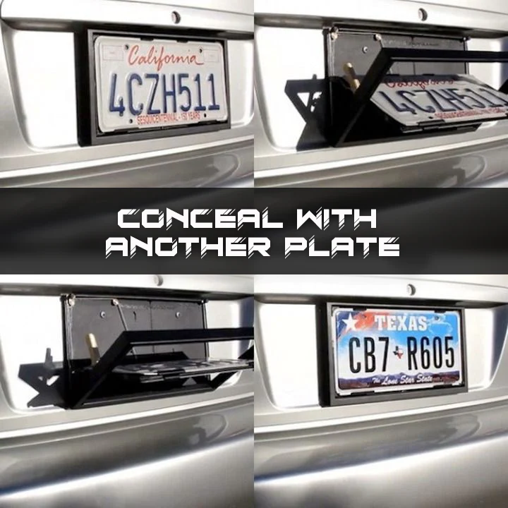 iRosesilk™ 3s Turn-BLACK PlateFlipper Car License Plate Frame
