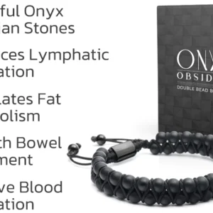 Futusly™ BloatedOut ONYX Obsidian Double Bead Bracelet