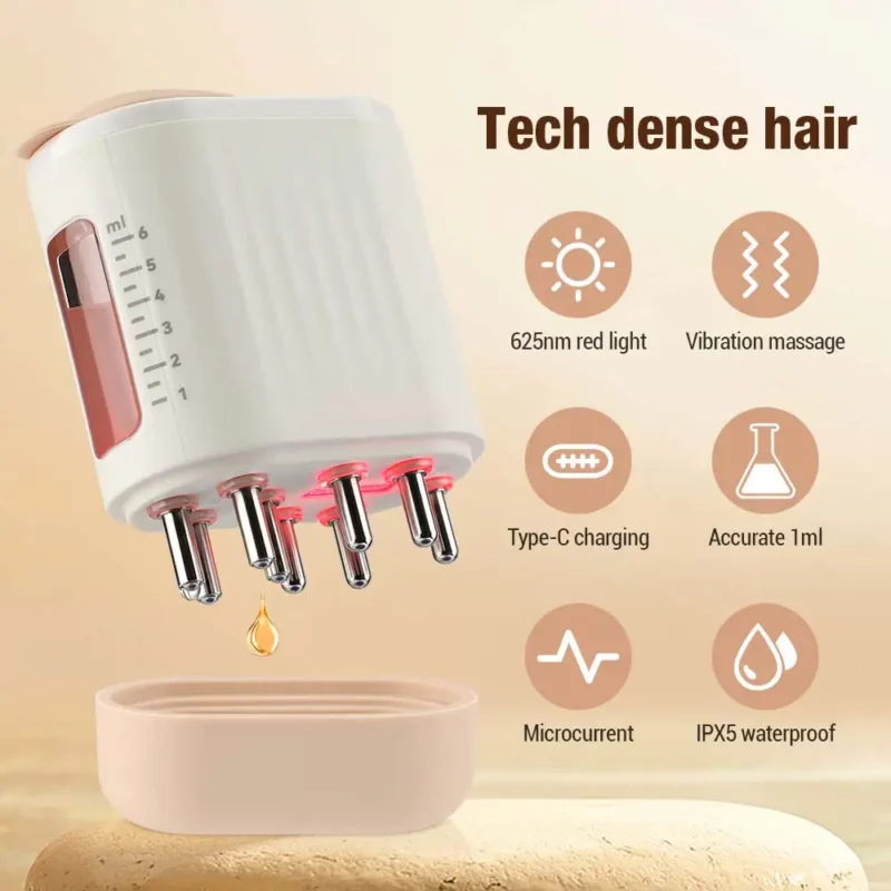 PORTABLE EMS VIBRATION MASSAGE COMB MICRO-CURRENT SCALP