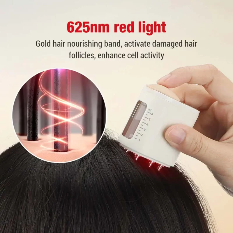 PORTABLE EMS VIBRATION MASSAGE COMB MICRO-CURRENT SCALP