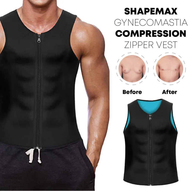 RICPIND ShapeMax Gynecomastia Compression Zipper Vest