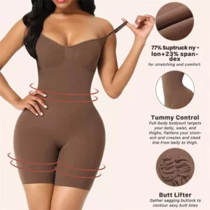 Seamless Adjustable Straps Shaping Full BodySuit