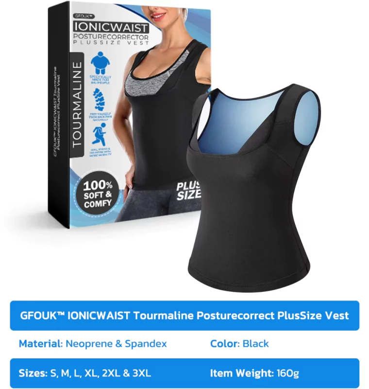 APROLO™ IONICWAIST Tourmaline Posturecorrect PlusSize Vest