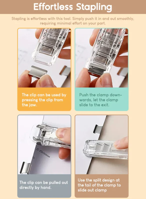 ClipLock Pin-Free Seamless Mini Stapler