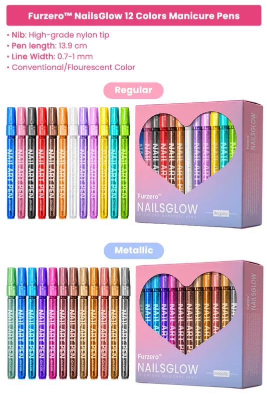 Furzero™ NailsGlow 12 Colors Manicure Pens