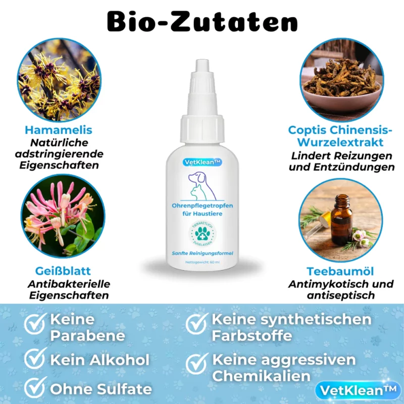 VetKlean™ Ohrenpflegetropfen für Haustiere