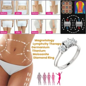 Magnetology Lymphvity Therapy Germanium Titanium Moissanite Diamond Ring