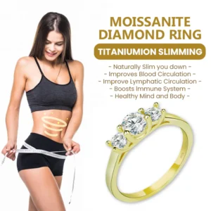 Magnetology Lymphvity Therapy Germanium Titanium Moissanite Diamond Ring