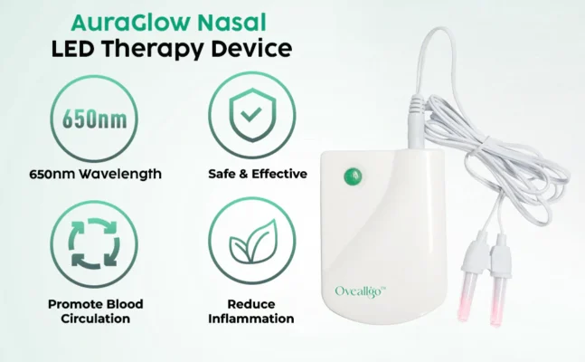 Oveallgo™ AuraGlow Nasal LED Therapy Device