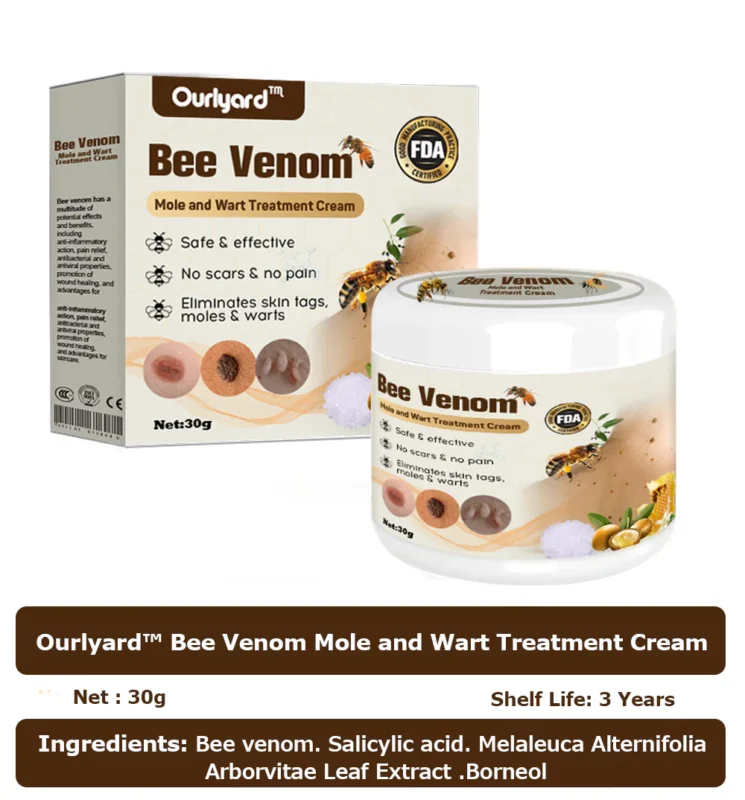 Ourlyard™ Bee Venom Mole and Wart Treatment Cream