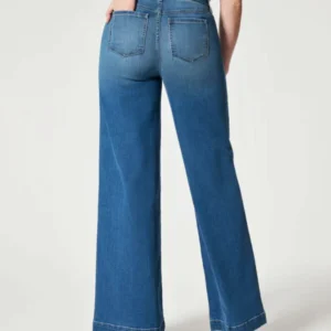 Seamed Front Wide Leg Jeans