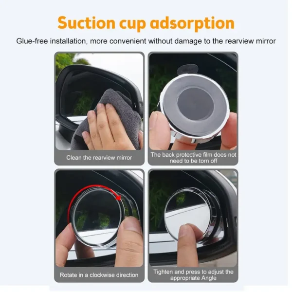 Suction Cup Car Convex Blind Spot Mirror (1 Set / 2 Pcs) - Image 9