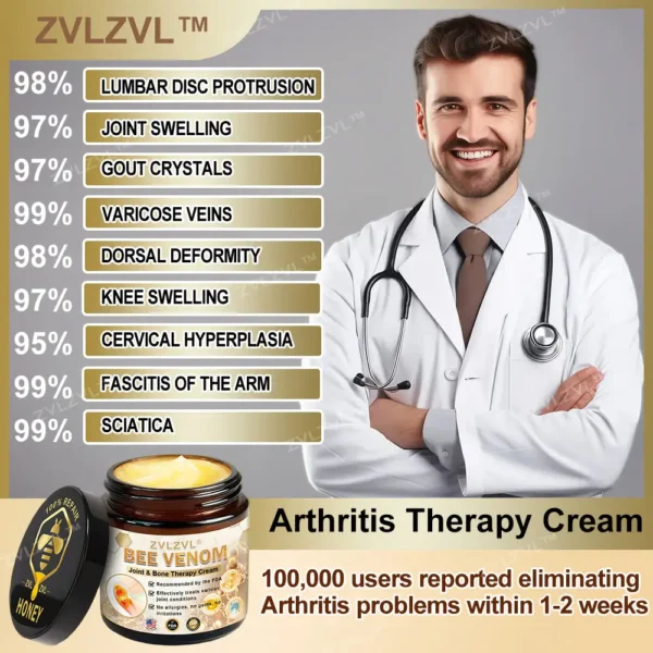 ZVLZVL™ Bee Venom Instant Pain Relief Arthritis Therapy Cream - Image 2