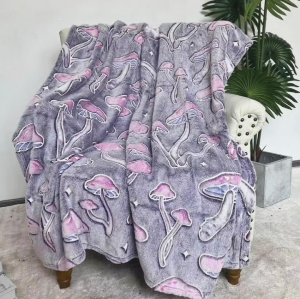 Glow in the Dark Cute Mushroom Blanket