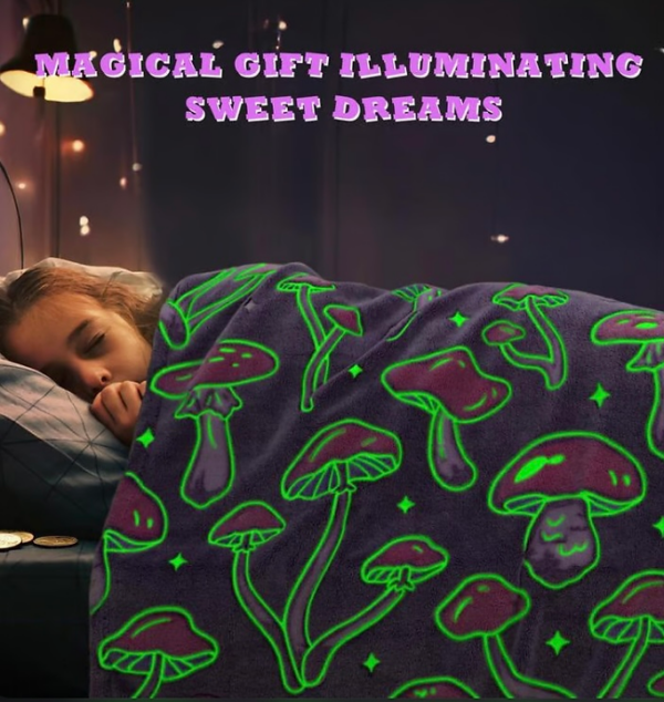 Glow in the Dark Cute Mushroom Blanket - Image 3