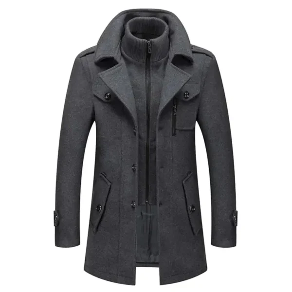 Windproof Wool Two-piece Coat - Image 10